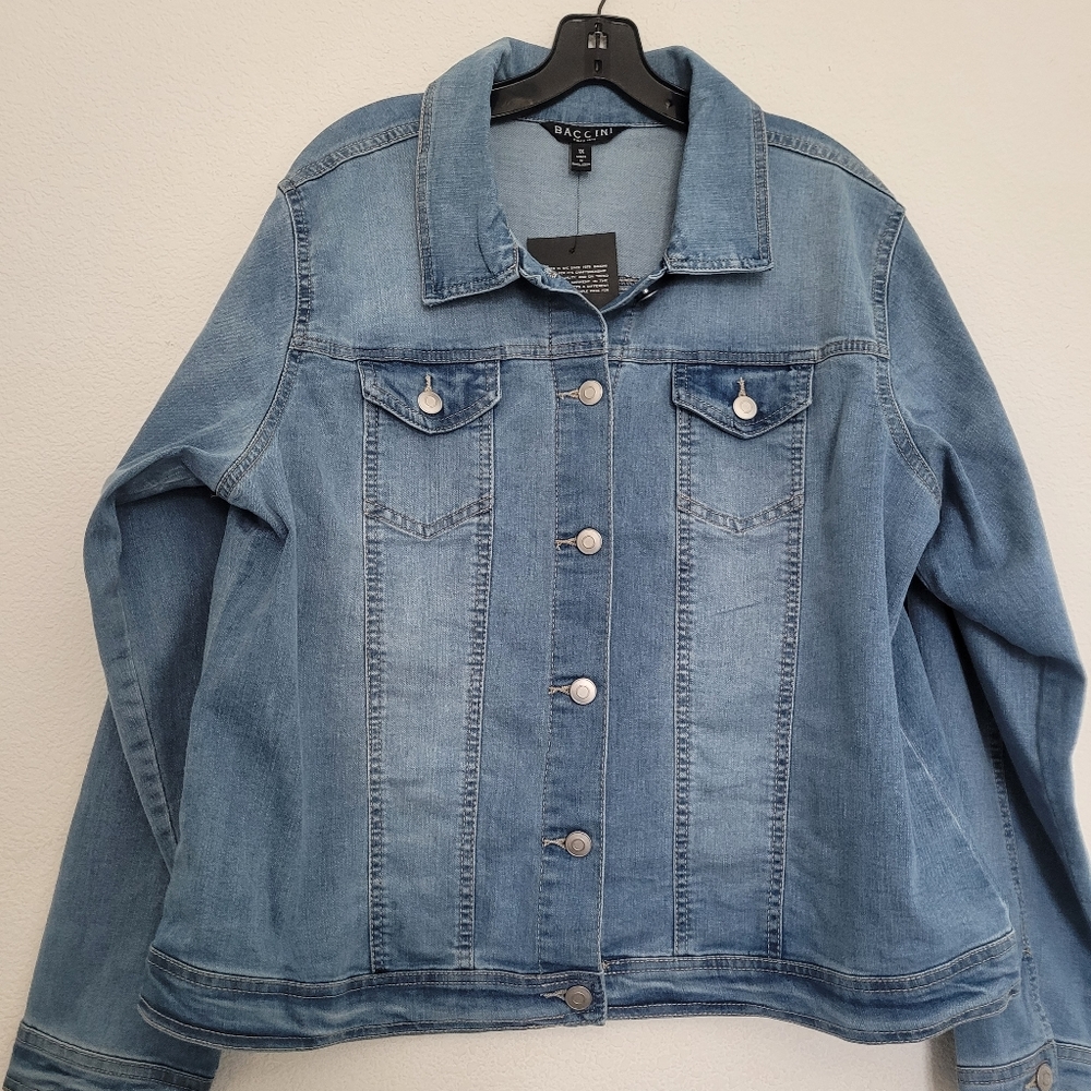 Baccini size 1X jean jacket new with tag